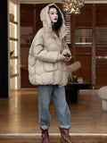 Retro In The Long Down Jacket Female 2024 Winter Fashion Design Sense Hemp Flower Tassel Warm White Duck Down Coat Tide-Outfit