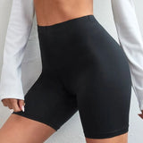 Women Thin Fitness Casual High Waist Fashion Biker Shorts Summer Slim Knee-Length Bottoms Black Cycling Shorts
