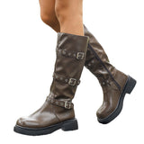 Trouser Boots Women 2025 Thin Thick Bottom Punk Wind But Knee Boots High-Sleeches Knight