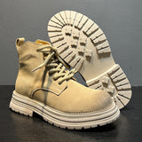 Zingj 2024 New Man British Style Vintage Work Short Boots
