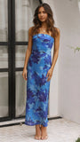 Zingj Spring And Summer New Temperament Famous Yuan Satin Hollow Out Back Wipe Chest Money Dress Long