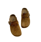 Bottom Lazy Man Bag Head Slippers Women 2025 Spring New Half-Slipper Belt Buckle Single Shoes In