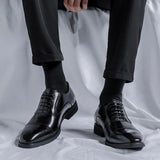Zingj Joint Men's Leather Shoes Business Casual Dress Men's Shoes British Suit Shoes Male Groom's Wedding Shoes