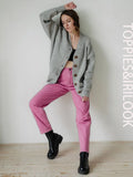 2021 Autumn Straight Pants Women High Waist Trousers Cotton Sweatpants Plus Size pantalones de