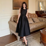 Sleeveless Vest Dress 2025 Summer French Waist High-End Design Mid-Long