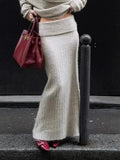 Autumn Winter Knit Skirt Fashion Street Style Low Rise Straight Long Skirts for Women y2k Harajuku Outfits Vintage Lady 211-1-Outfit