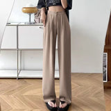 Zingj Leg Pants Female Spring And Autumn High Waist Loose Large Size Pants Hanging Sense Camel Color Autumn Thin Narrow Version Straight Pants Suit