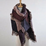 Large Scarves Women Long Cashmere Winter Wool Blend Soft Warm Plaid Scarf Femme Wrap Shawl Plaid Scarf Thick