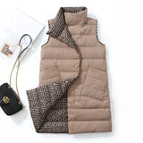 Autumn And Winter New Korean Version Loose Inclined Pocket Stand Collar In The Long Down Jacket Vest Winter Horse Clip Vest Tide-Outfit