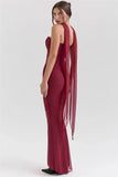 Corset And Bodycon Maxi Skirt With Neckerchief Set-Outfit