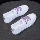 Women White Embroidery Shoes 2021 New Arrival Fashion Casual Platform Flats Breathable Comfort Skateboarding Vulcanized
