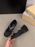 Heightened Pink Ballet Shoes Women's Shoes 2024 New French Spring And Autumn Mary Jane Gentle Evening
