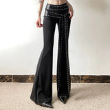 2024 Summer New Women's Fashion Trend Design Feeling Rivet Micro-Sleeker Casual