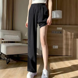 Zingj Leg Pants Women's Pants Down Loose High Waist Pink Trousers Spring And Autumn Suit Narrow Version Straight Leg Casual Floor