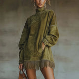 2025 New Jacket High-Neck Button Knitted Sweater Temperament Short Cardigan