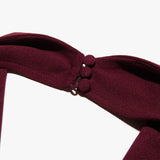 Burgundy Large Collar Halter Midi Dress- Outfit