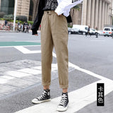 High waist Casual Pants Women loose Spring Autumn 2019 New Women's Korean slim Harem pants Plus Size Nine pants