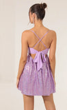 Fashion Sexy Sequined Suspender Bow Dress