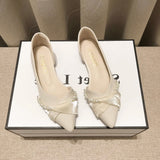 And Summer 2025 New Light-Mouthed Sharp Head Flat Side Air Fairy Evening Evening Wind Gentle Temperament Working Single