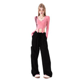 Korean Fashion Cargo Pants Women Pockets Vintage Designer Baggy Pants Female Holiday High Street Casual Pants