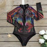 2025 New Swimsuit Women's Sense Sports Long-Sleeved Printed Surf