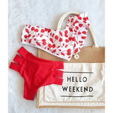 Sexy Women High Waist Bikini Swimsuit Swimwear Female One Shoulder Ruffle Biquini Bikini Set Bathing Suit