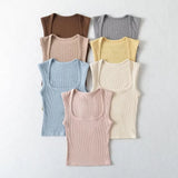 Zingj Fashion Women's Fashion Summer New Style Spice Girls' Sleeveless Jacket With Retro Square Collar