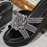 Zingj Slipper Female Summer 2024 New Diamond Thick Bottom Fashion High Heel Cool Drag Women's