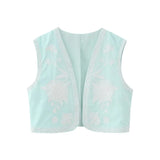 Embroidered Open Tao 2025 Vest National Style Summer Multi-Color Vest Women's