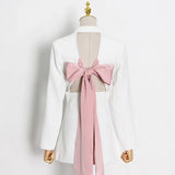 Suit Spring 2025 New Two Button Sexy Splicing Bow Tie With Personality Women's