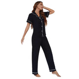 Zingj Women's Spring Solid Color Short-Sleeved Trousers Home Clothes Two Sets Of Female