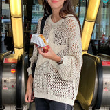 Hollow Out Star Crochet Knit TopOutfit