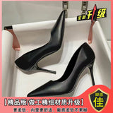 Soft-Skin High-Heeled Women's Fine Heel Sexy Pointer 2025 Spring And Autumn 2025 New French Temperament Shallow Work