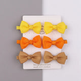 Sweet Mini Bows Hair Clips For Cute Girls Solid Ribbon Hairpins Boutique Barrettes Headwear Kids Hair Accessories