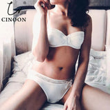 NEW Women Underwear Bow Lingerie Sexy Lace Ribbon Bra And Panty Sets 1/2 Cup Brassiere Gathered Intimates Push-up Bra