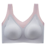 Bra For Women Seamless Latex Bra Push Up Bralette With Gathers Pad Brassiere Bra Wireless Female Intimate Comfortable