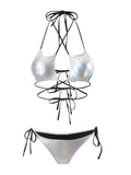 2024 New Sexy Hot Five-Star Drawstring Strap Split Swimsuit