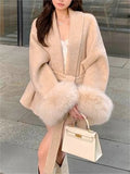 solid color faux fur coat with