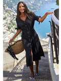 Bikini Cover-ups Long White Tunic Casual Summer Beach Dress Elegant Women Plus Size Beach Wear Swim Suit Cover
