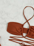 three-piece bikini swimsuit with