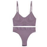 Seamless Underwear Women Bra Set Sexy Lingerie Set Female Underwear Bralette Ribbed Tops Fashion Tank Crop Tops
