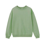 2021 White Sweatshirts Woman Solid Color Pullovers Female Jumpers Crew Neck Tops Loose