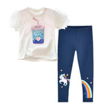 Pieces Kids Children Girls Clothes Set Little Girl Summer Cartoon Print T Shirt and Pants Leggings Outfits Clothing