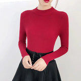 Autumn Winter Women Pullovers Sweater Knitted Korean Elasticity Casual Jumper Fashion Slim Turtleneck Warm Female