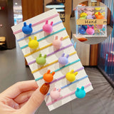 Packed Girls Cute Colorful Ball Heart Rabbit Scrunchie Kids Ponytail Holder Elastic Hair Band Fashion Hair