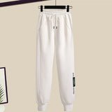 Zingj Summer Fashion Suit Female Net Red New Short Sweater Sweater With Sweatpants Casual Two Sets-Outfit