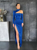 Women Midi Dress High Split Partywear Hollow Out Bodycon Sexy Nightclub Womens Elegant Christmas Dress New Year