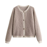 Women's New 3 Color Button Wool Yarn Knitted Cardigan