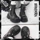 Chain Rivets Sweet And Cool Ins Diablo Martin Boots 2025 New Small Mangour Height JK Punk