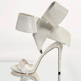 Summer New Super-Large Bow With High-Heeled Lady's Sandals Sold Directly To The